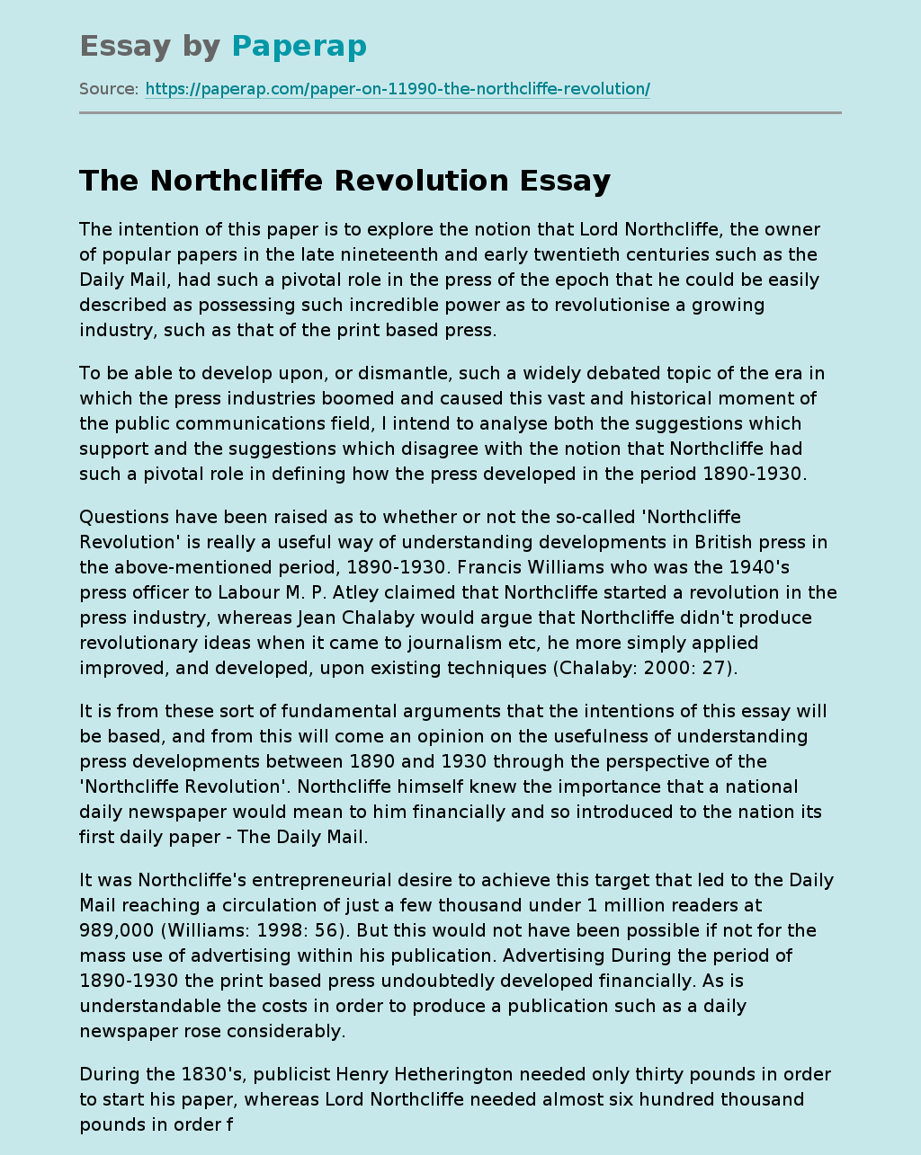 The Northcliffe Revolution: The Rise of the Commercial Newspaper