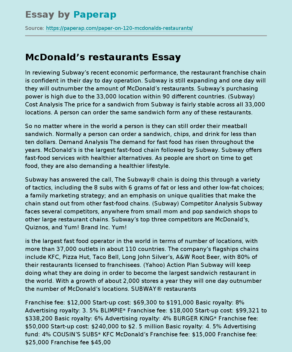 McDonald’s restaurants