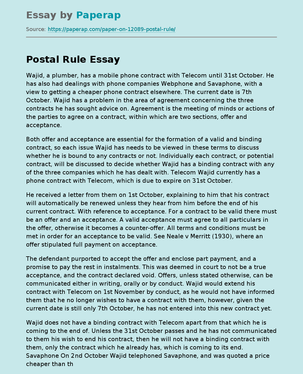 Postal Rule