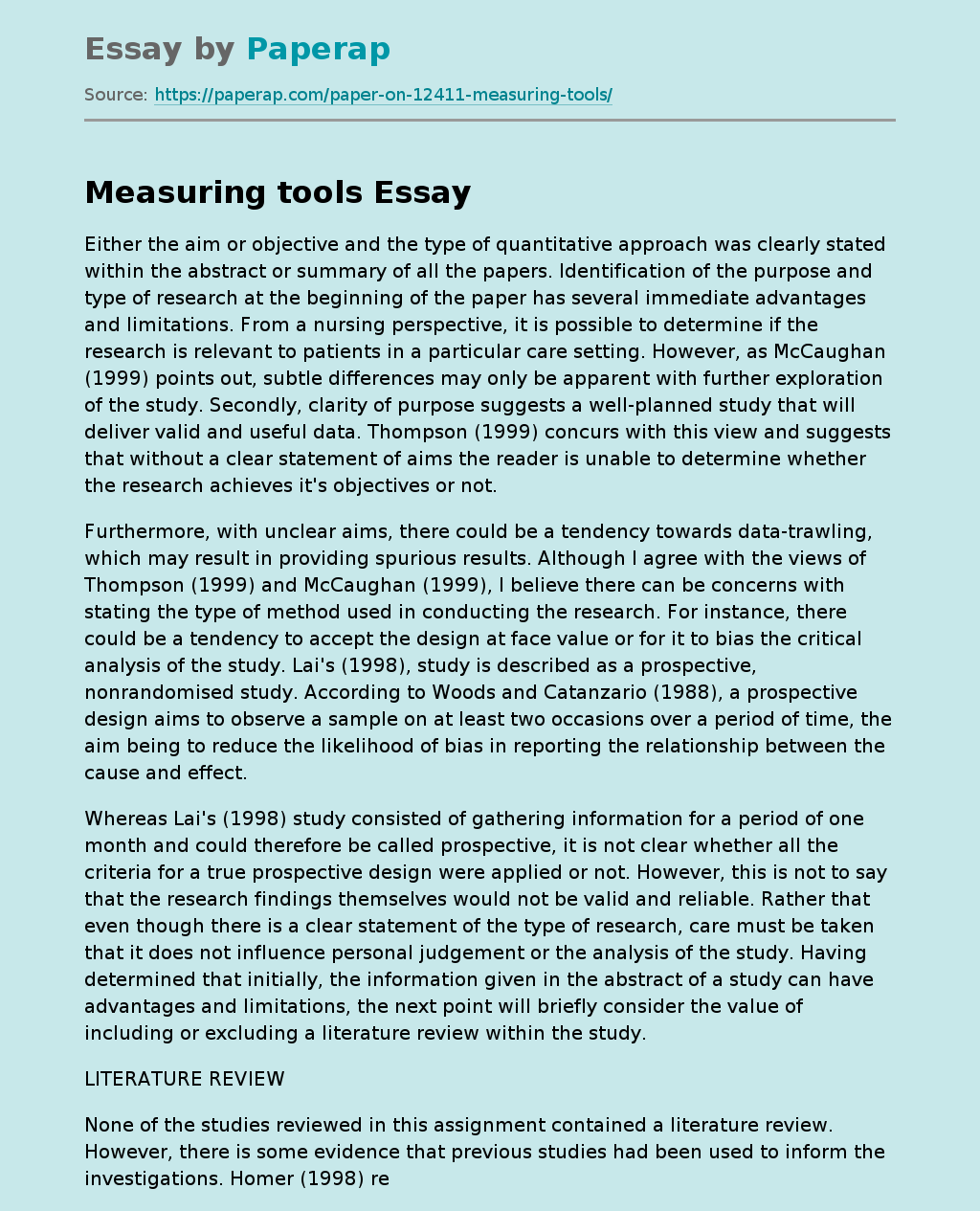 Measuring Instruments and Their Accuracy