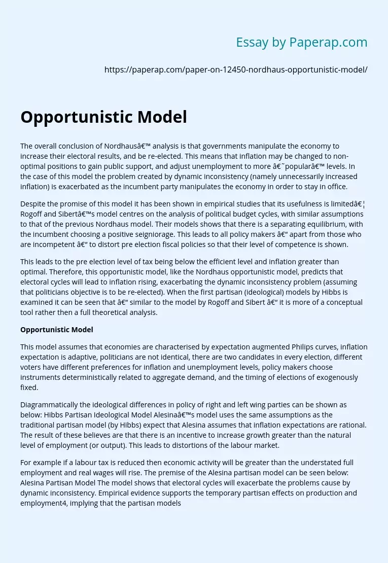 Opportunistic Model