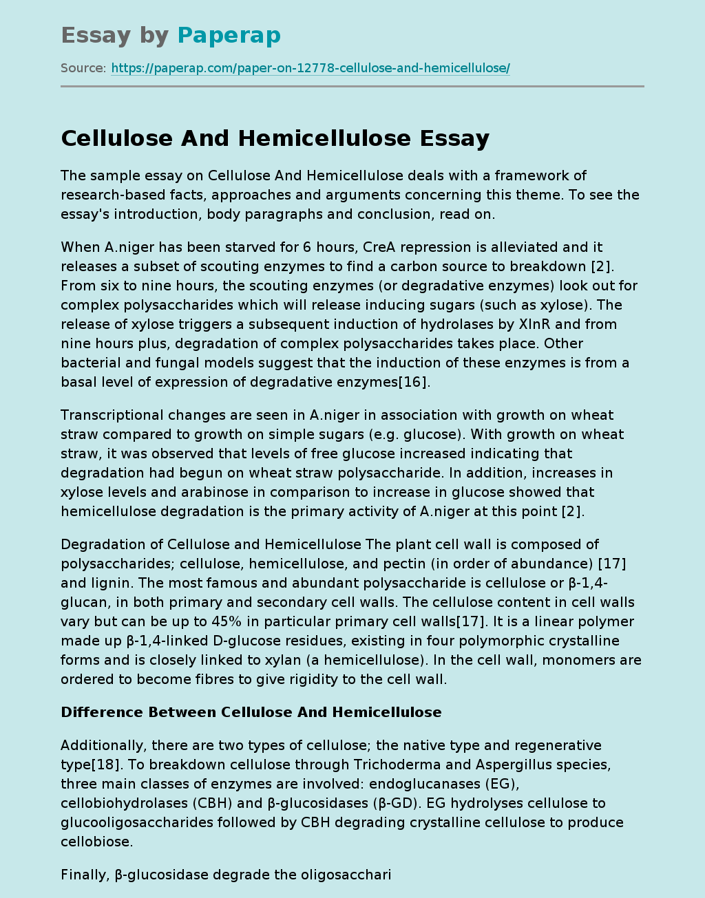 Cellulose And Hemicellulose