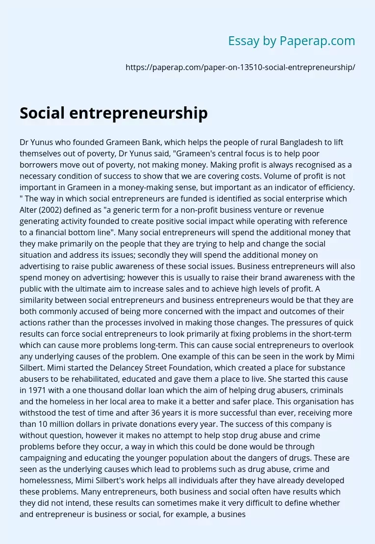 The Importance of Social Entrepreneurship in the World