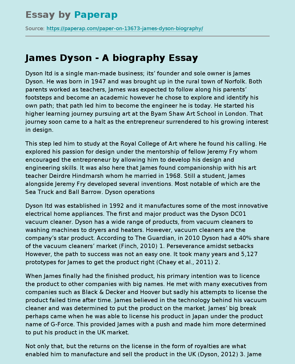James Dyson - A biography