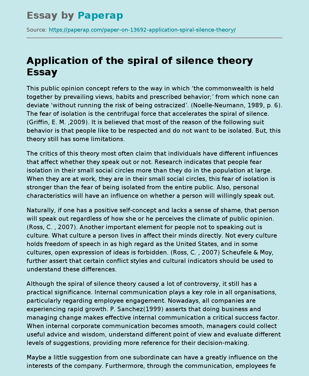 Application of the spiral of silence theory