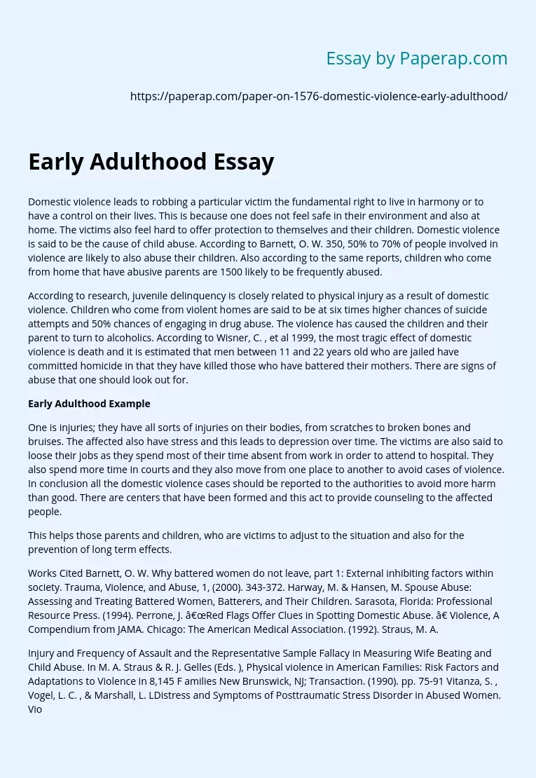Early Adulthood Essay