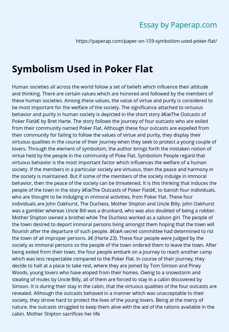 Symbolism Used in Poker Flat