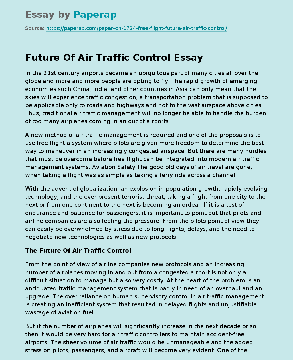 Future Of Air Traffic Control