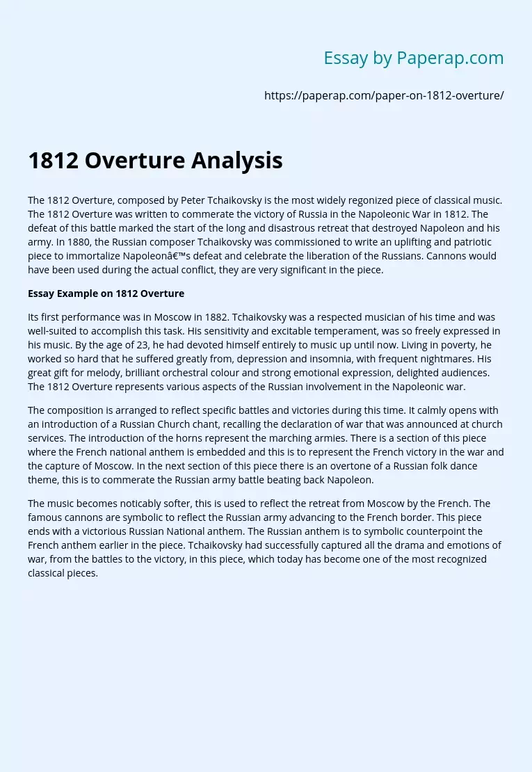 1812 Overture Analysis