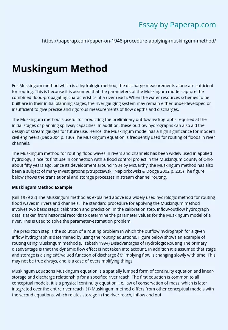 Muskingum Method