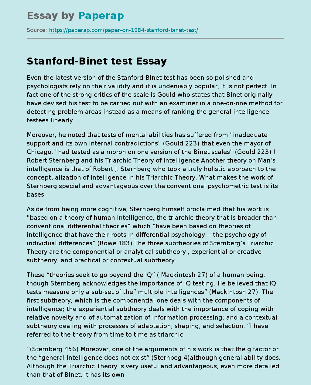 Stanford-Binet test