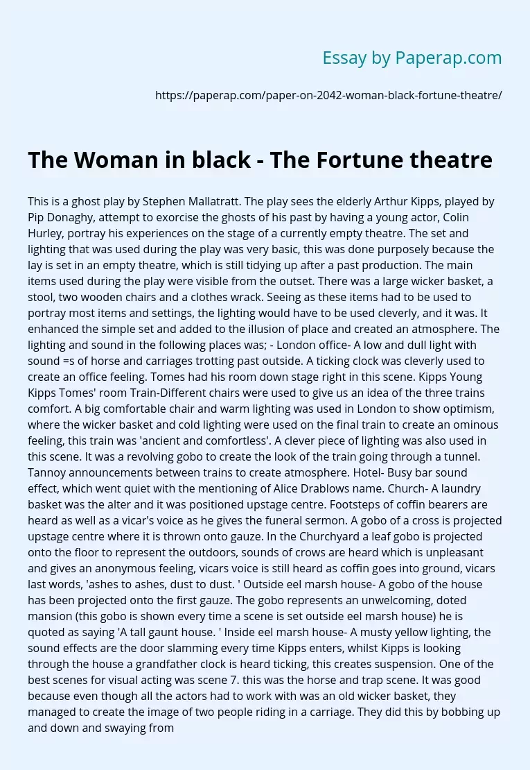 The Woman in black - The Fortune theatre