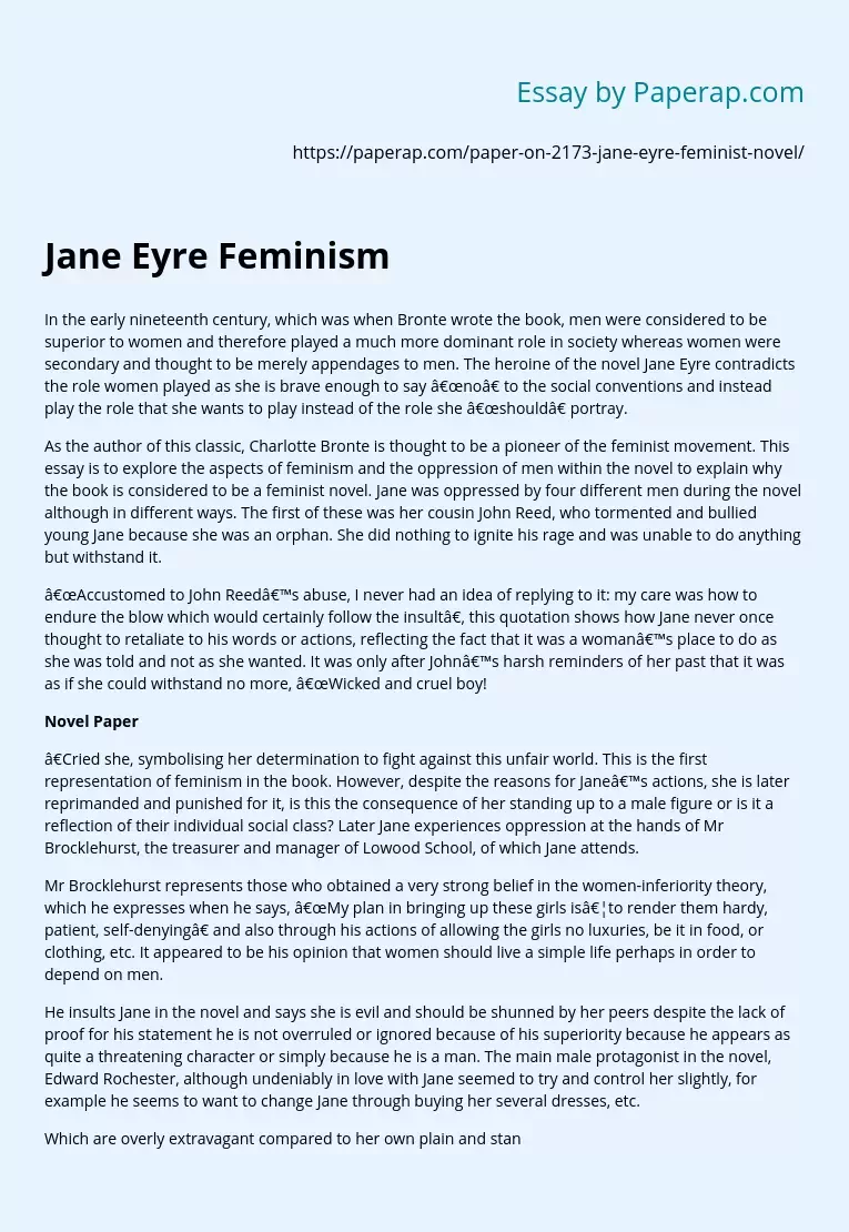 Jane Eyre Feminism