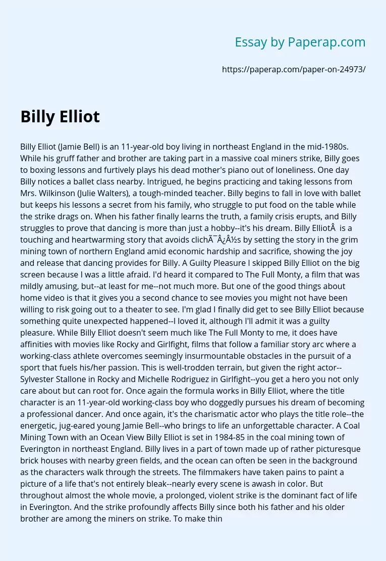 British Film “Billy Elleot” by Stephen Daldry