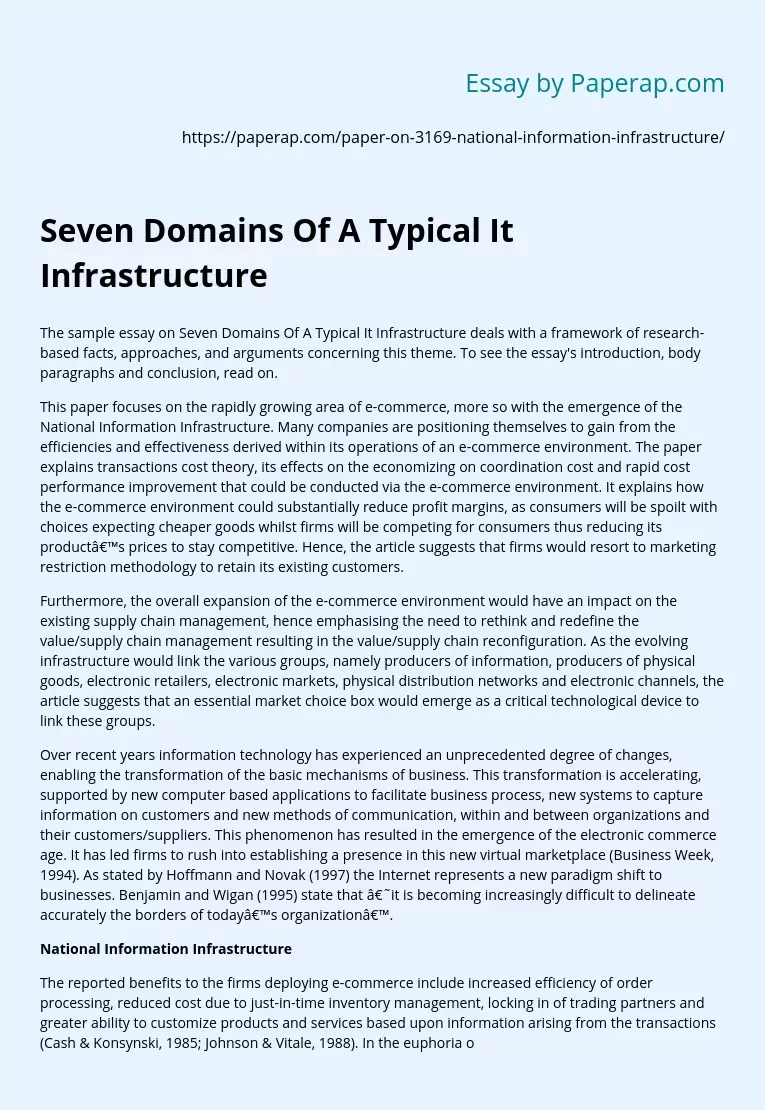 Seven Domains Of A Typical It Infrastructure