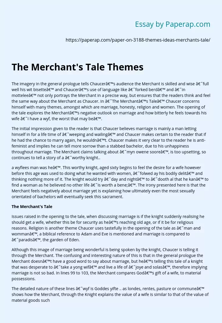 The Merchant's Tale Themes