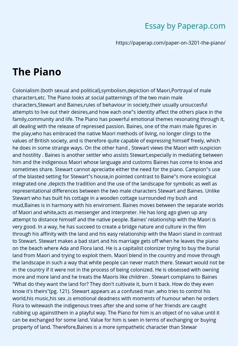 The Piano and Social Patternings