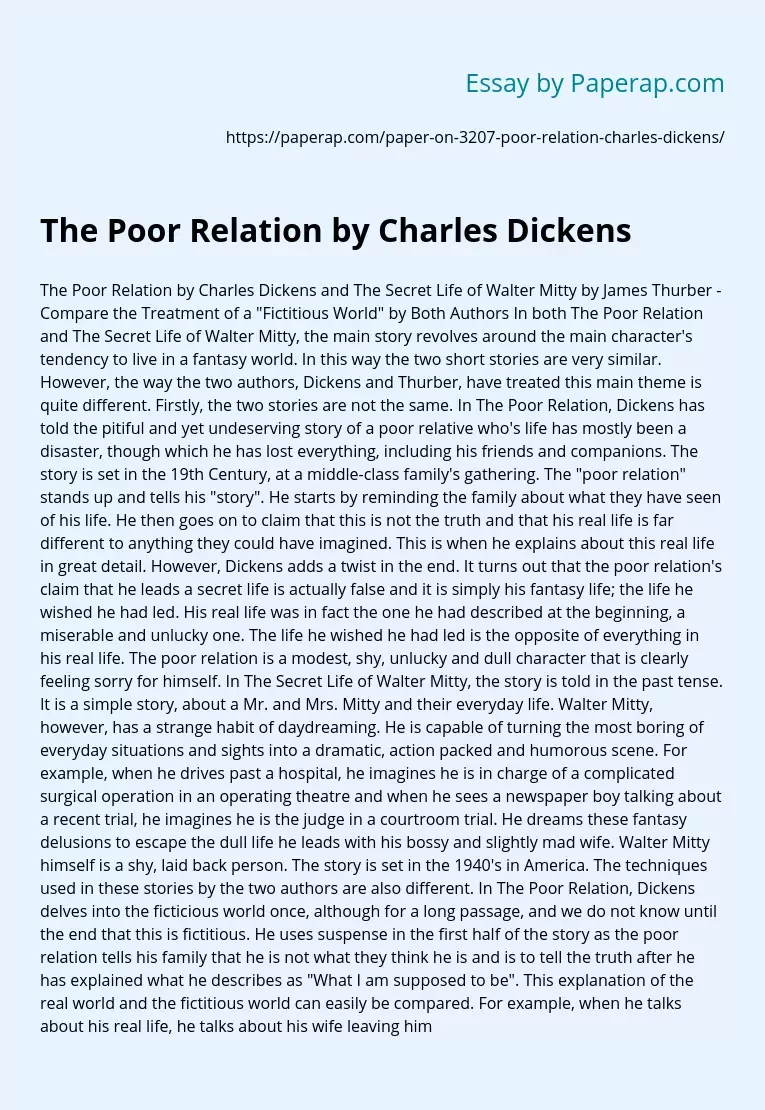 The Poor Relation by Charles Dickens