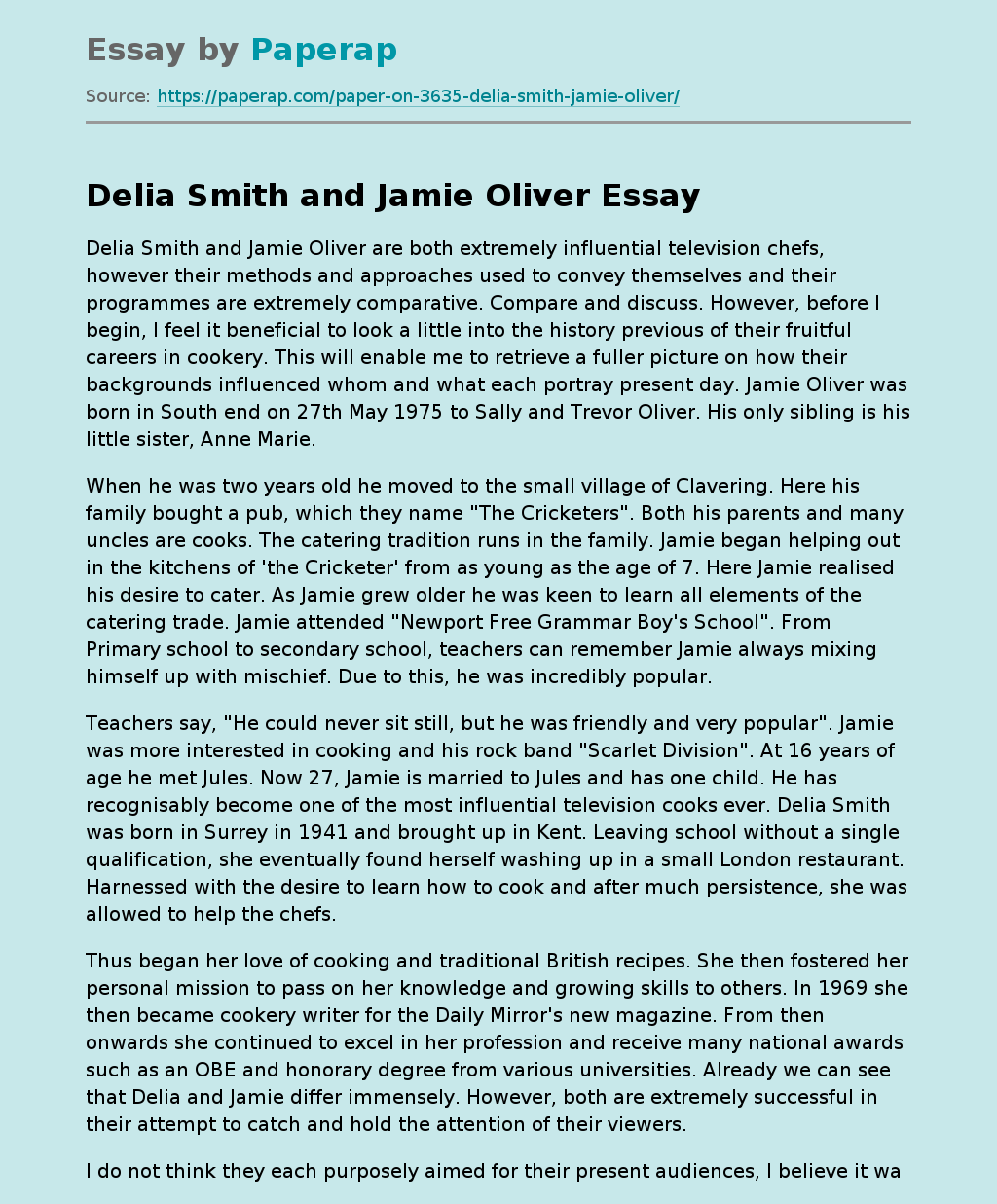 Delia Smith and Jamie Oliver