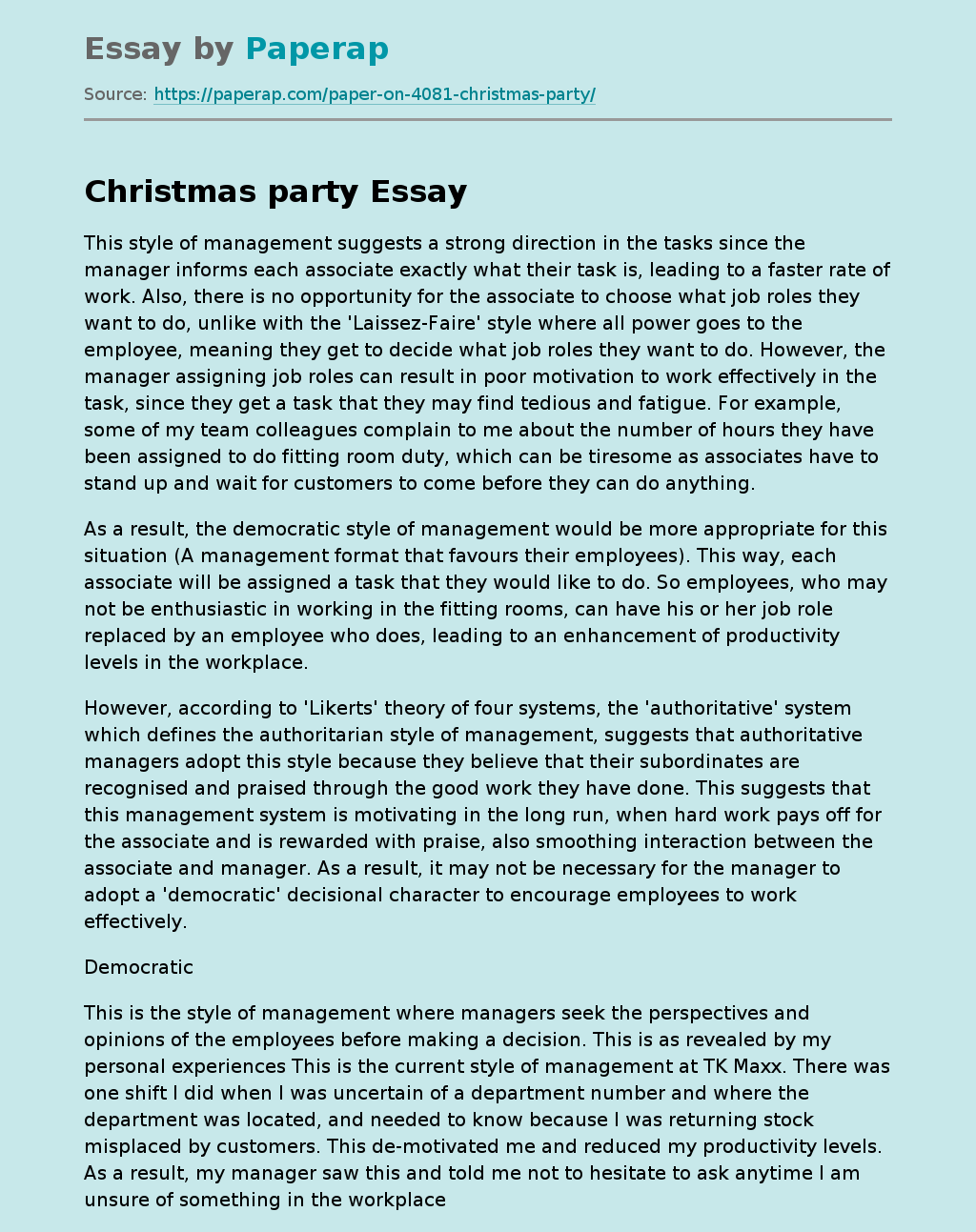 essay about christmas night