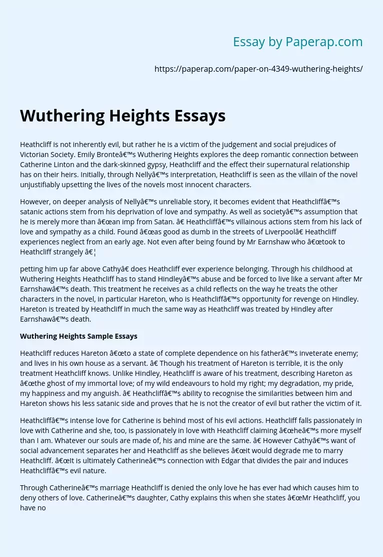 wuthering heights essay on social class