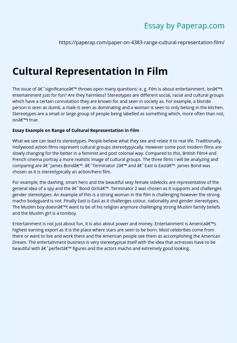 Cultural Representation In Film