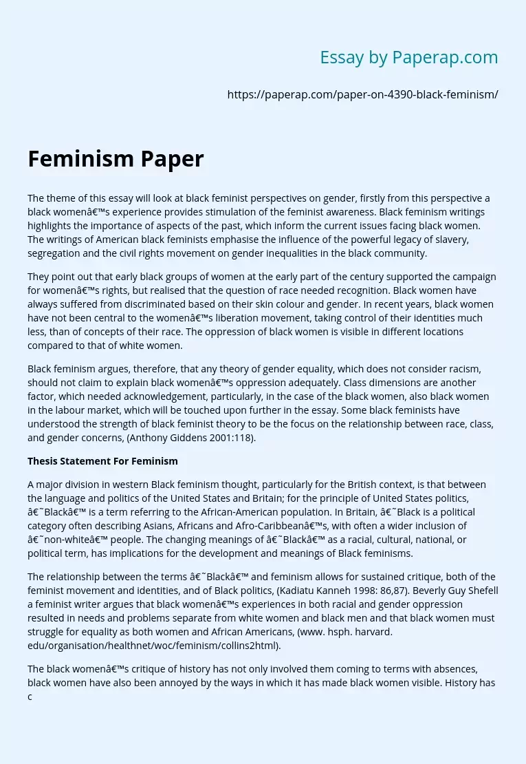 Реферат: Black Feminists Debate Essay Research Paper Black