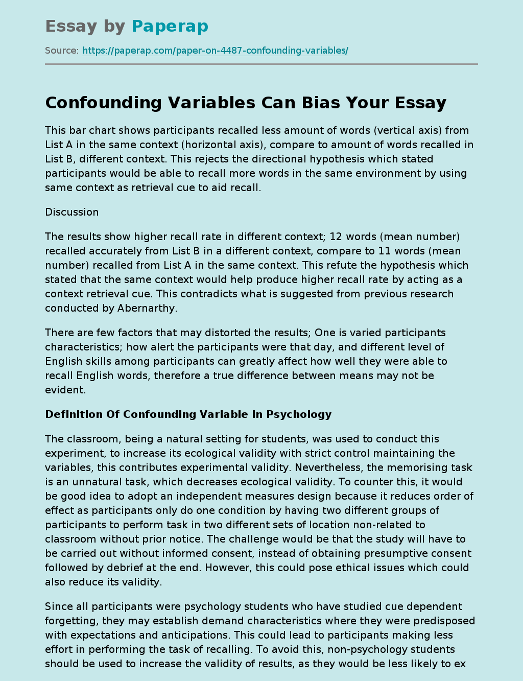 Confounding Variables Can Bias Your