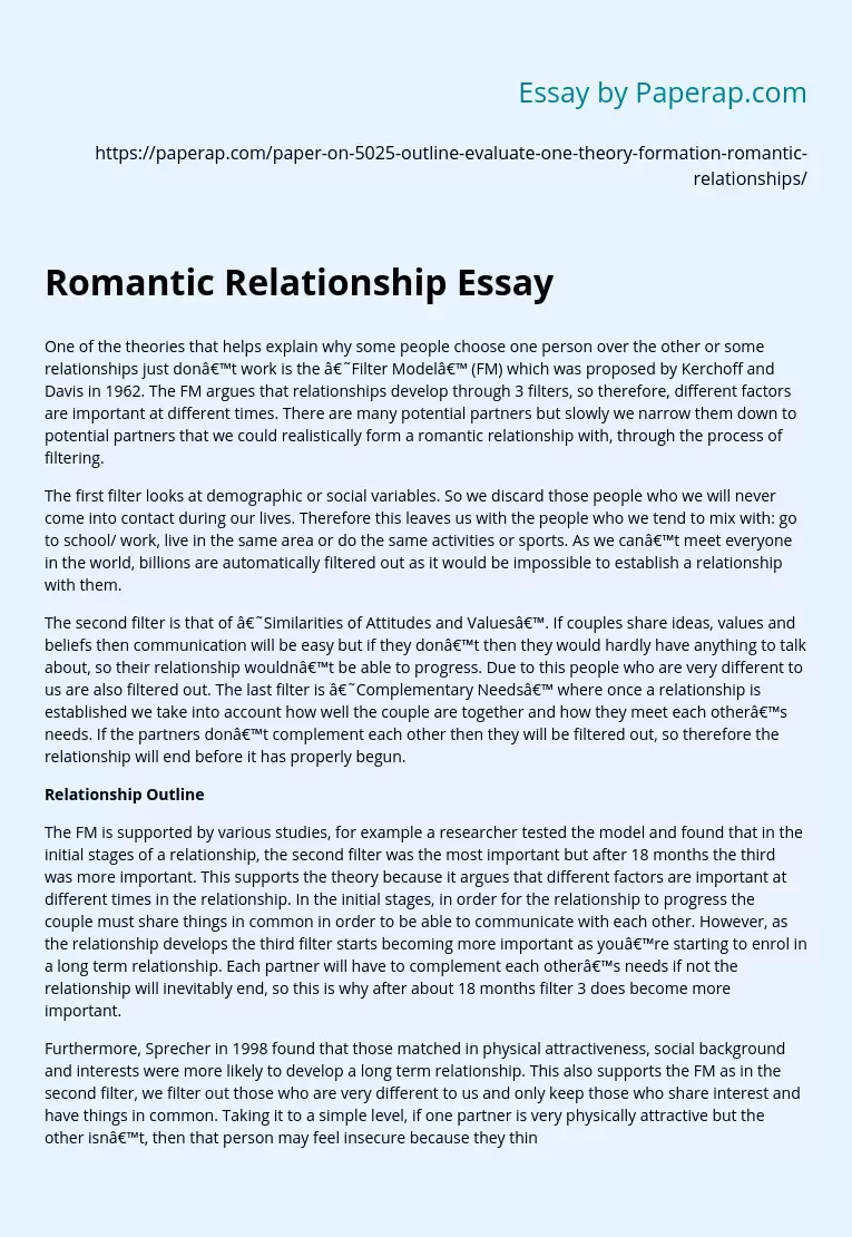 Реферат: Relationships 2 Essay Research Paper RelationshipsEvery person