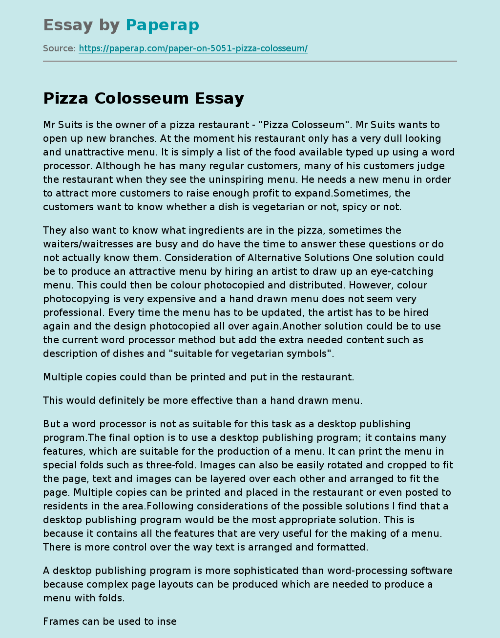 Pizza Colosseum