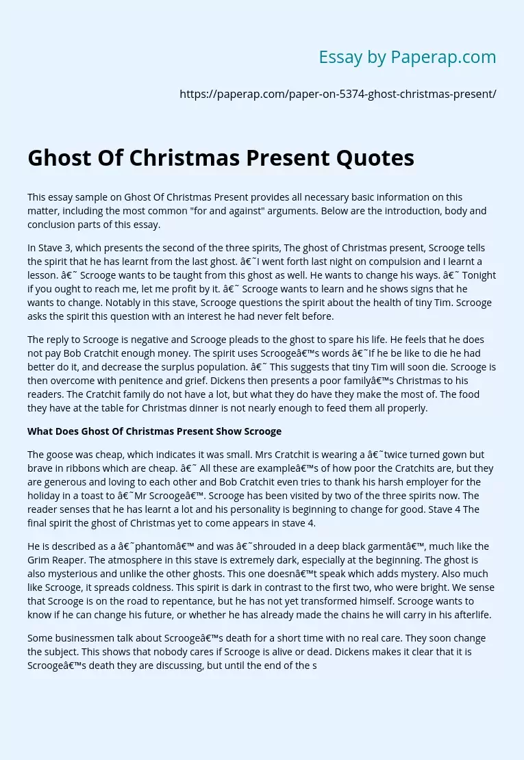 Ghost Of Christmas Present Quotes