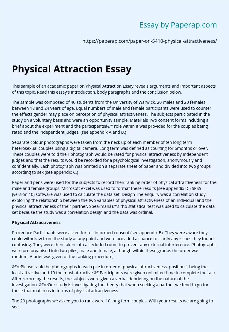 Physical Attraction Essay