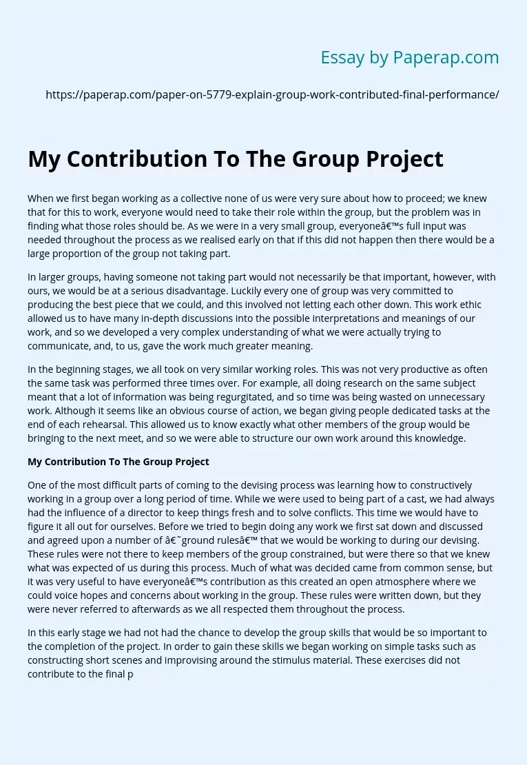 essay about contribution to college