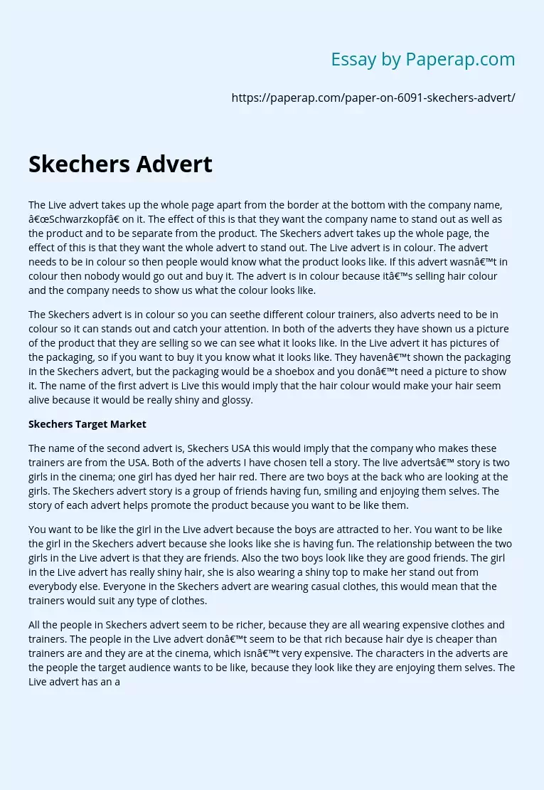 Skechers Advert