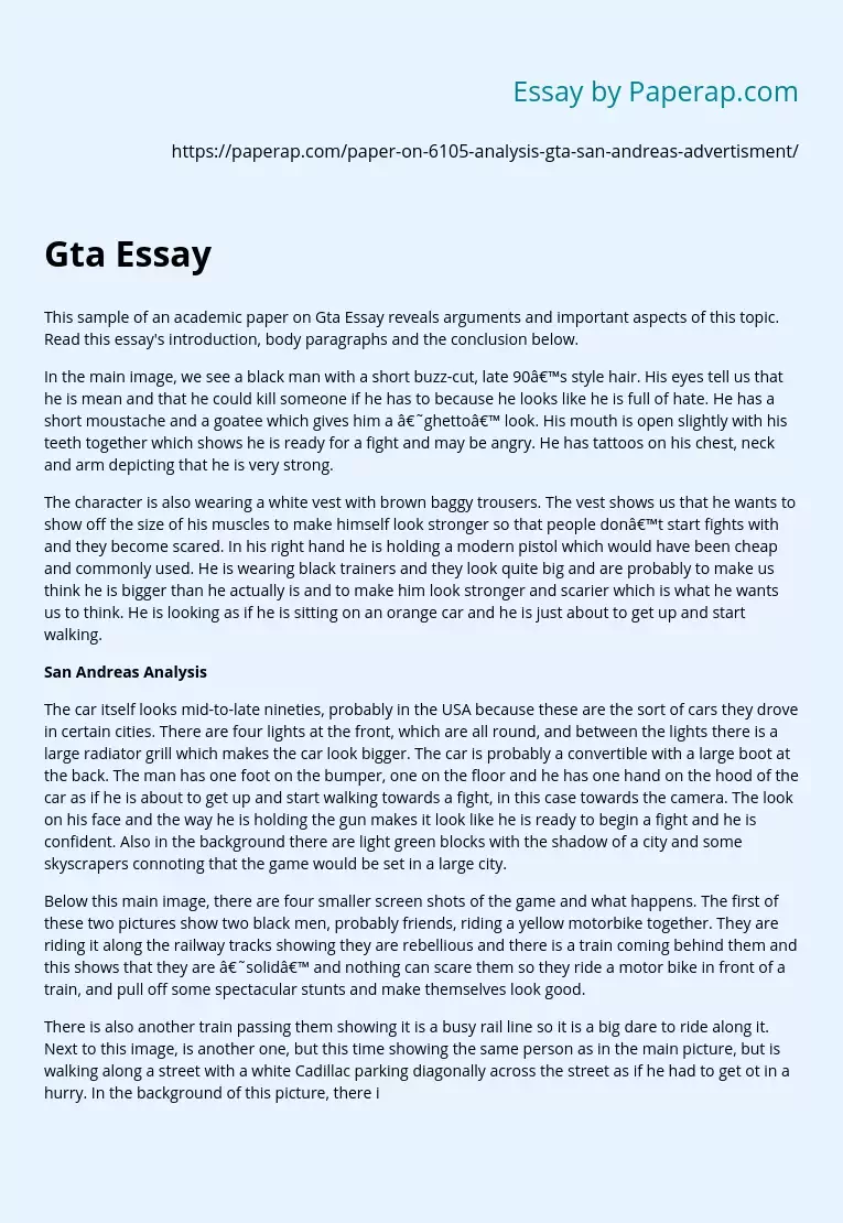 Gta Essay