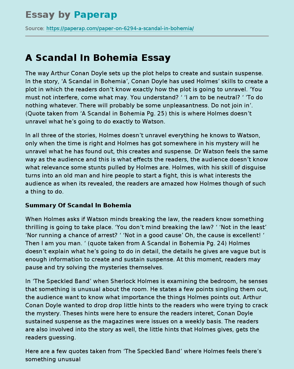 a-scandal-in-bohemia-free-essay-example