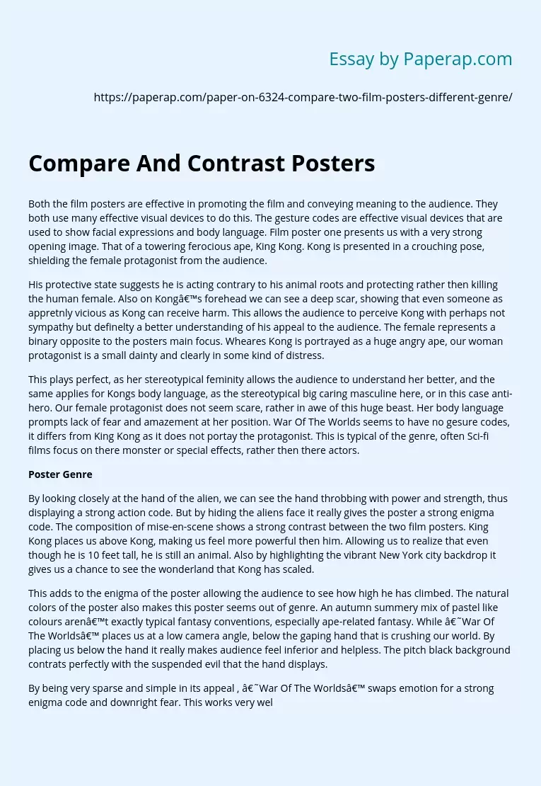 Compare And Contrast Posters