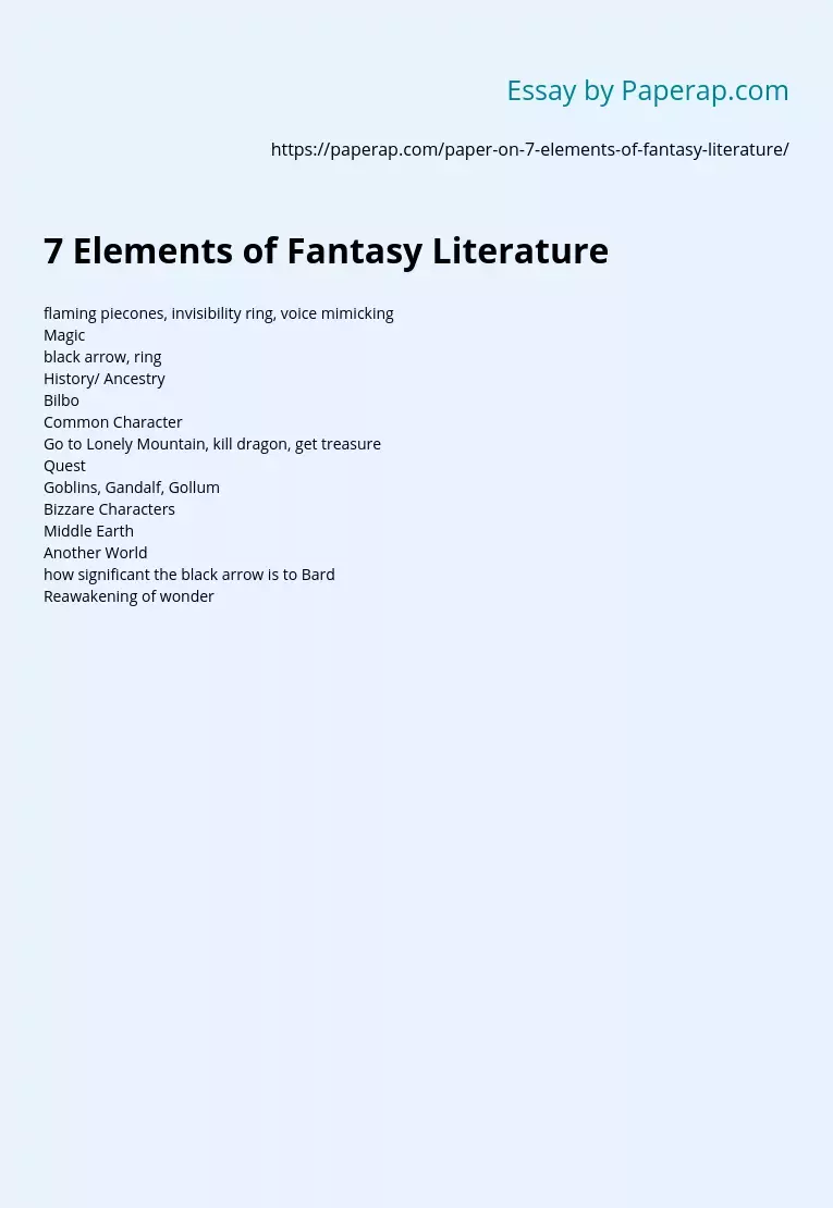 7 Elements of Fantasy Literature