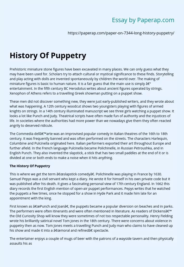 History Of Puppetry