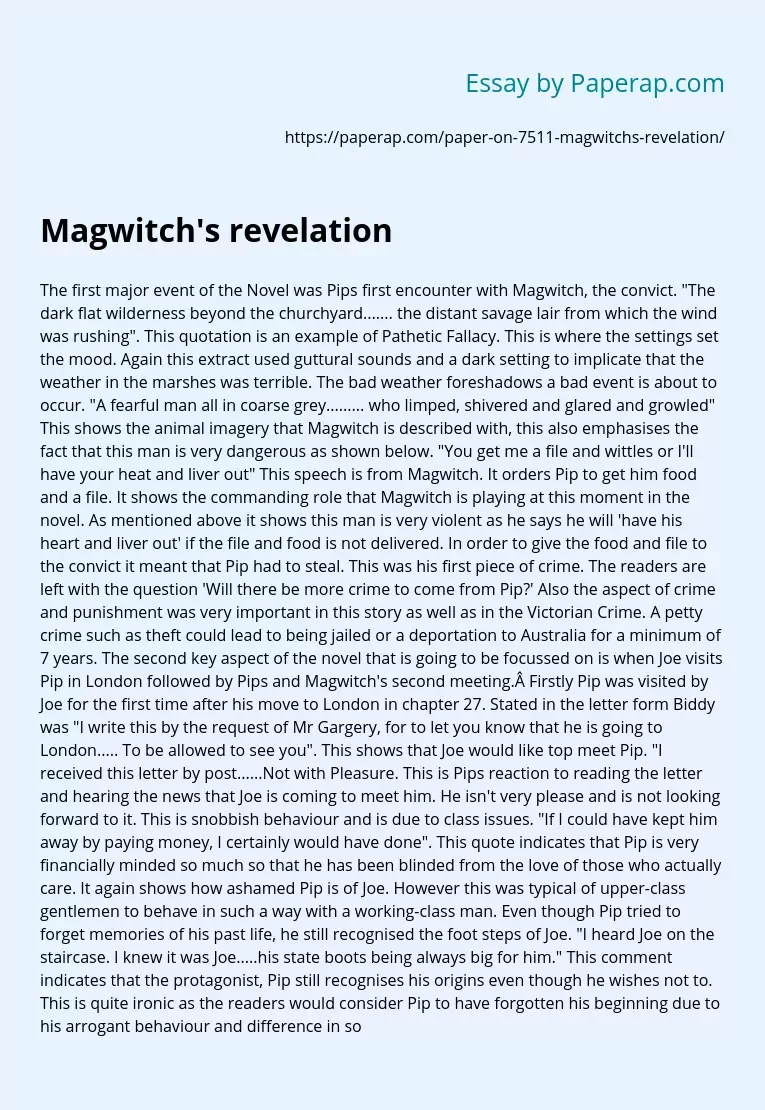 Magwitch's revelation