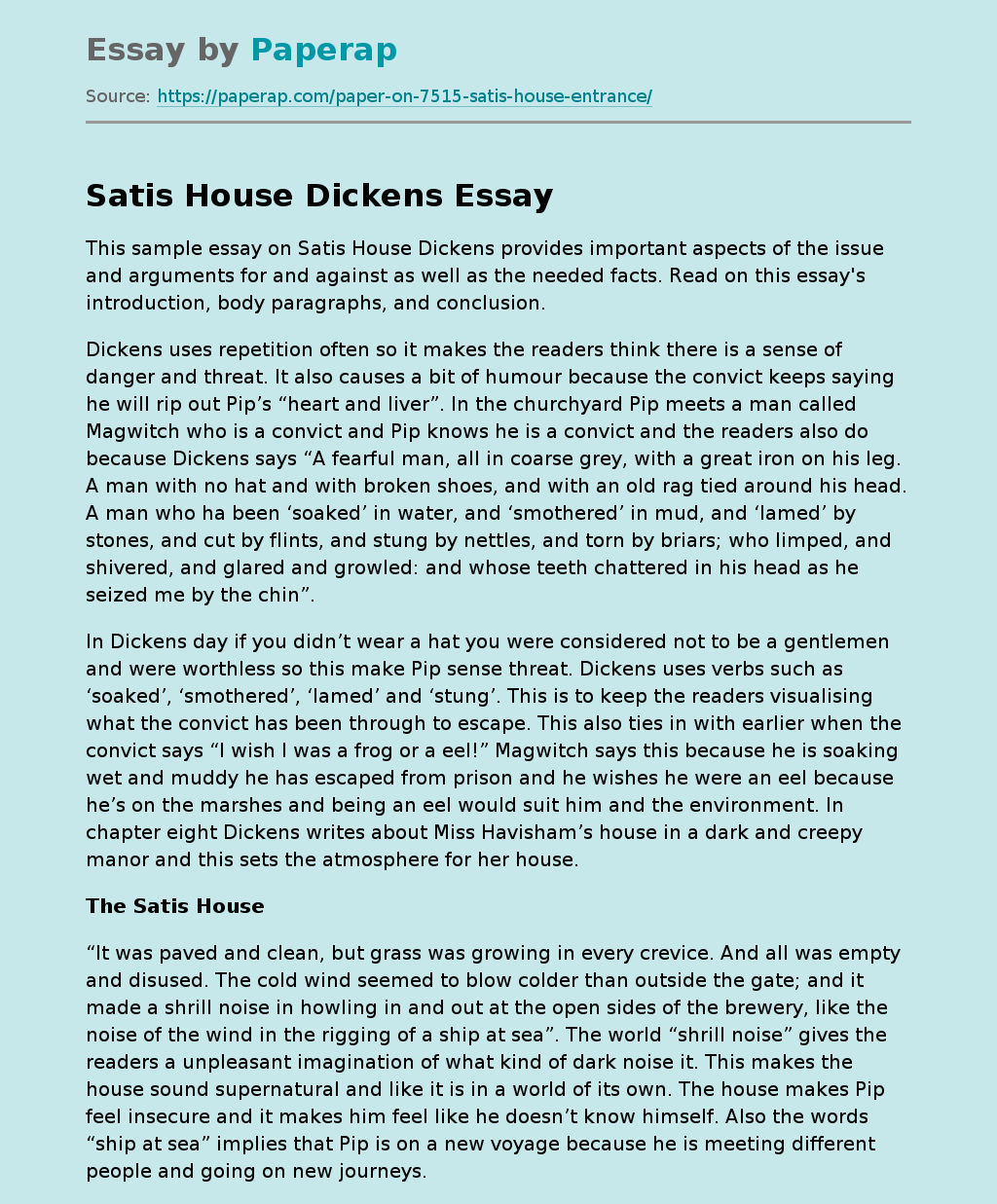 Satis House Dickens