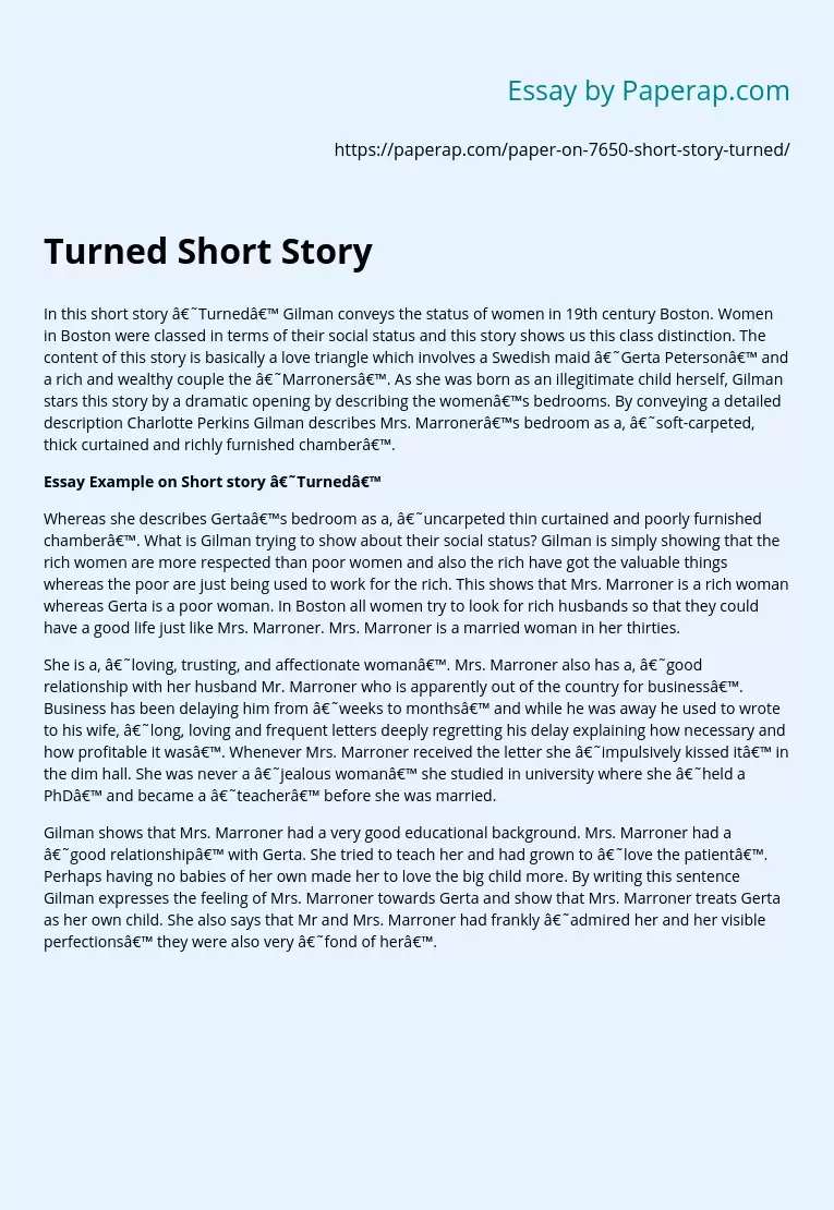 Turned Short Story