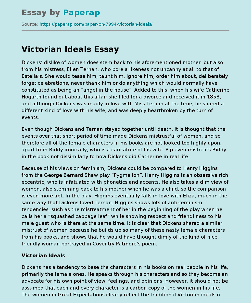 Victorian Ideals