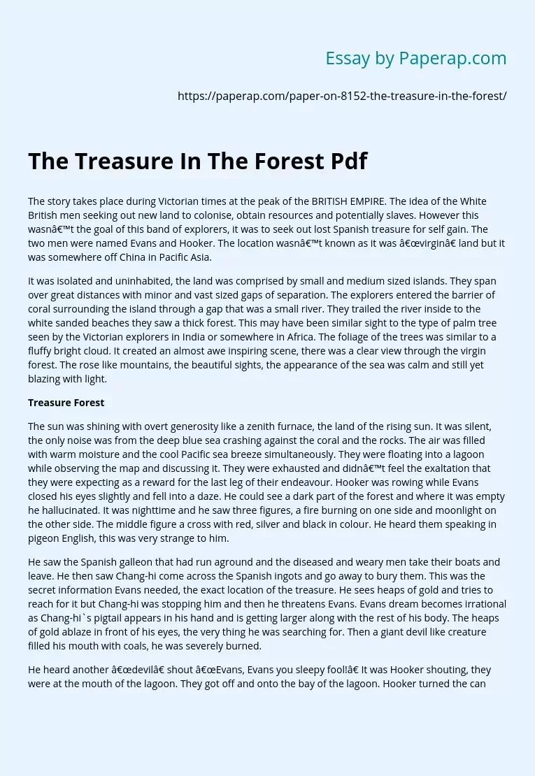 The Treasure In The Forest Pdf