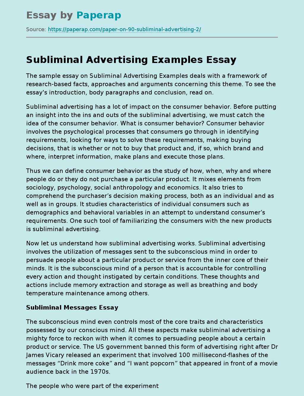 Subliminal Advertising Examples