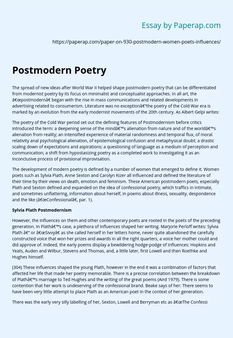 Postmodern Poetry