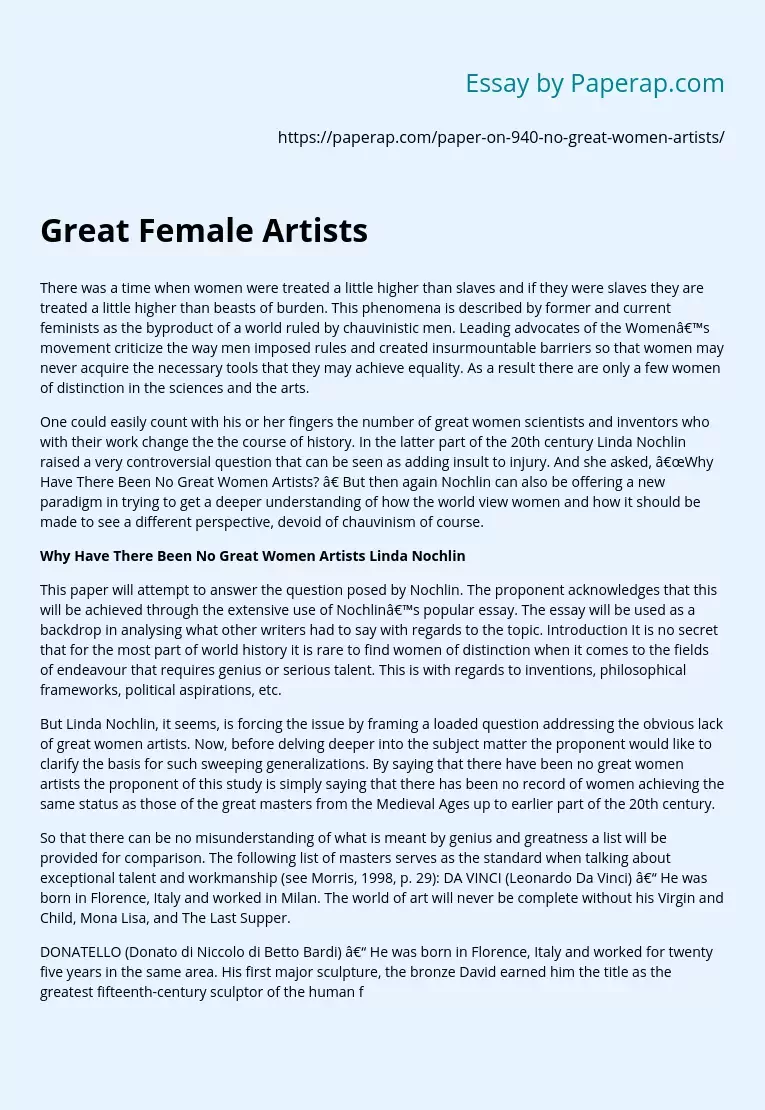 Great Female Artists