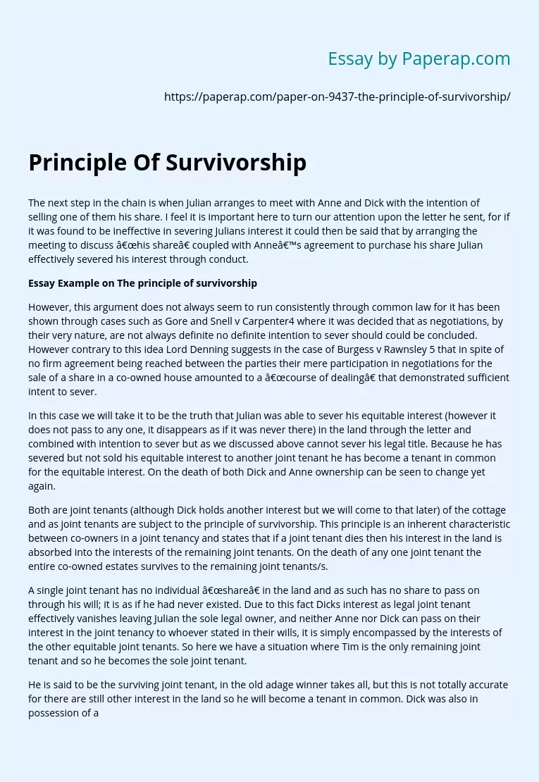 Principle Of Survivorship