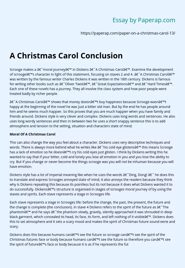 A Christmas Carol Conclusion
