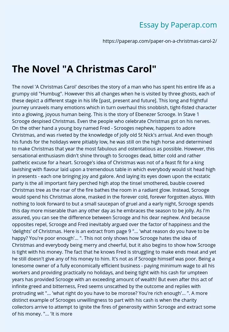 The Novel "A Christmas Carol"